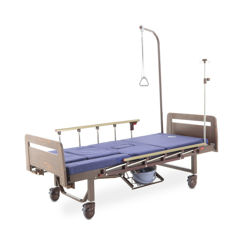 Кровать механическая Med-Mos YG-6 (ММ-2624Н-06/2124Н-04) ЛДСП с туалетным устройством и судном с крышкой, функцией «кардиокресло», в комплекте с матрасом фото 10
