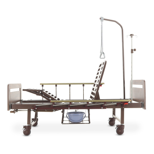 Кровать механическая Med-Mos YG-6 (ММ-2624Н-06/2124Н-04) ЛДСП с туалетным устройством и судном с крышкой, функцией «кардиокресло», в комплекте с матрасом фото 14