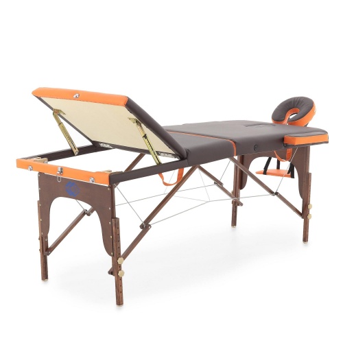 Массажный стол складной деревянный Med-Mos JF-AY01 3-х секционный (темная рама) фото 10